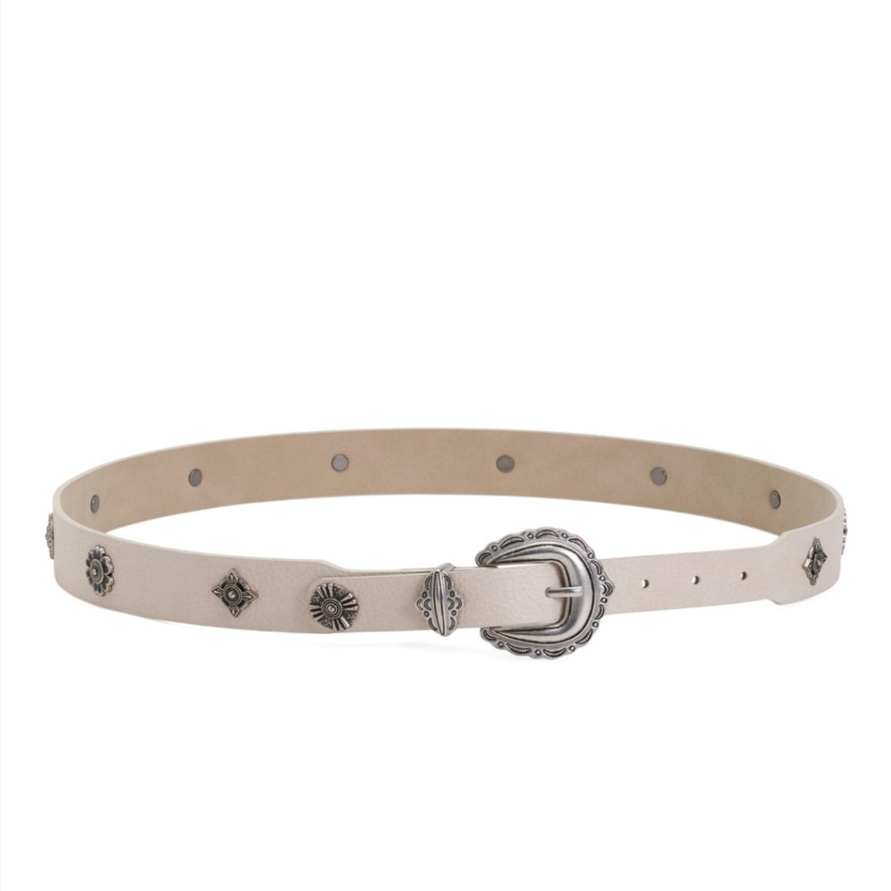 Twig and Arrow Medalion Belt in cream NWT